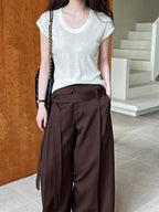 Minimal U-Neck Knit T-Shirt — BL1001