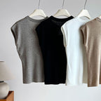 Minimal U-Neck Knit T-Shirt — BL1001