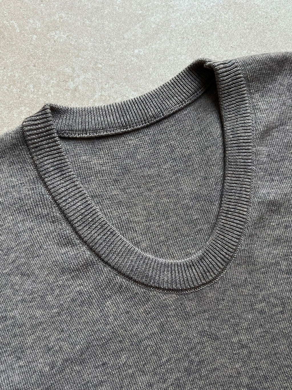 Minimal U-Neck Knit T-Shirt — BL1001