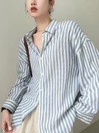 French Stripe Linen Shirt — BL1002