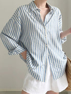 French Stripe Linen Shirt — BL1002
