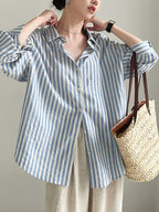 French Stripe Linen Shirt — BL1002