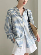 French Stripe Linen Shirt — BL1002
