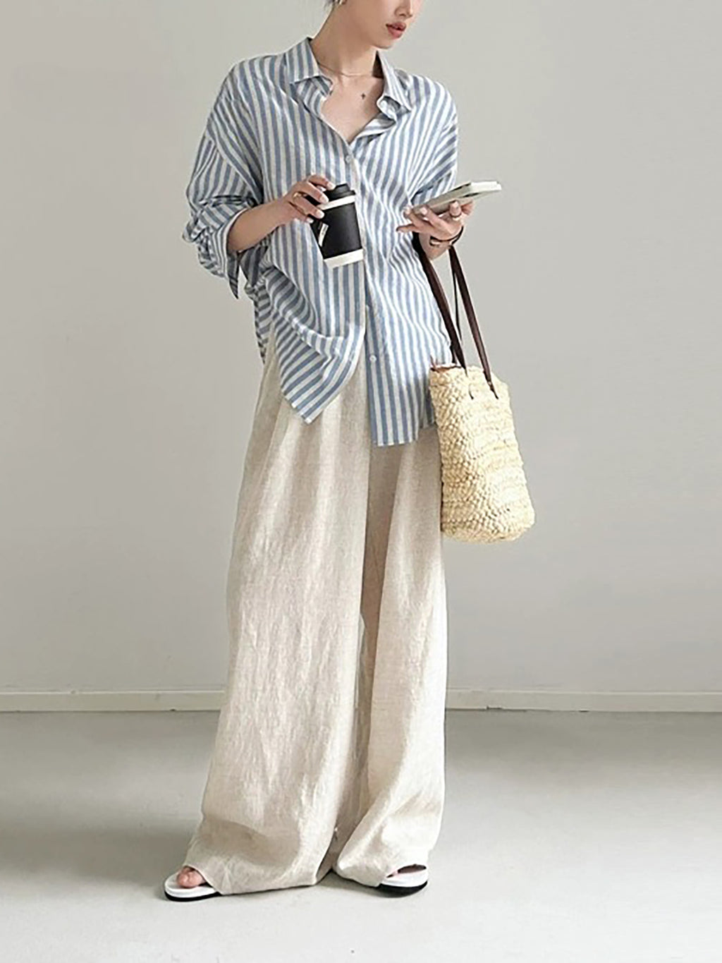 French Stripe Linen Shirt — BL1002