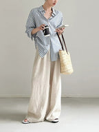 French Stripe Linen Shirt — BL1002