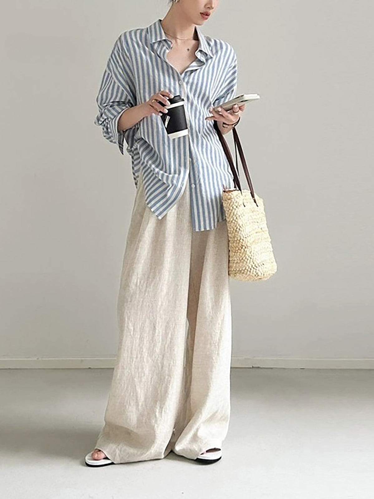 French Stripe Linen Shirt — BL1002