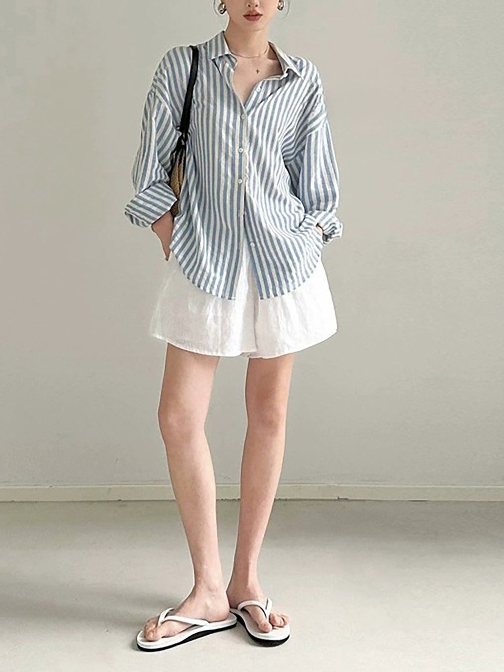 French Stripe Linen Shirt — BL1002