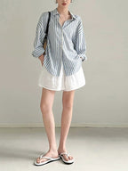 French Stripe Linen Shirt — BL1002