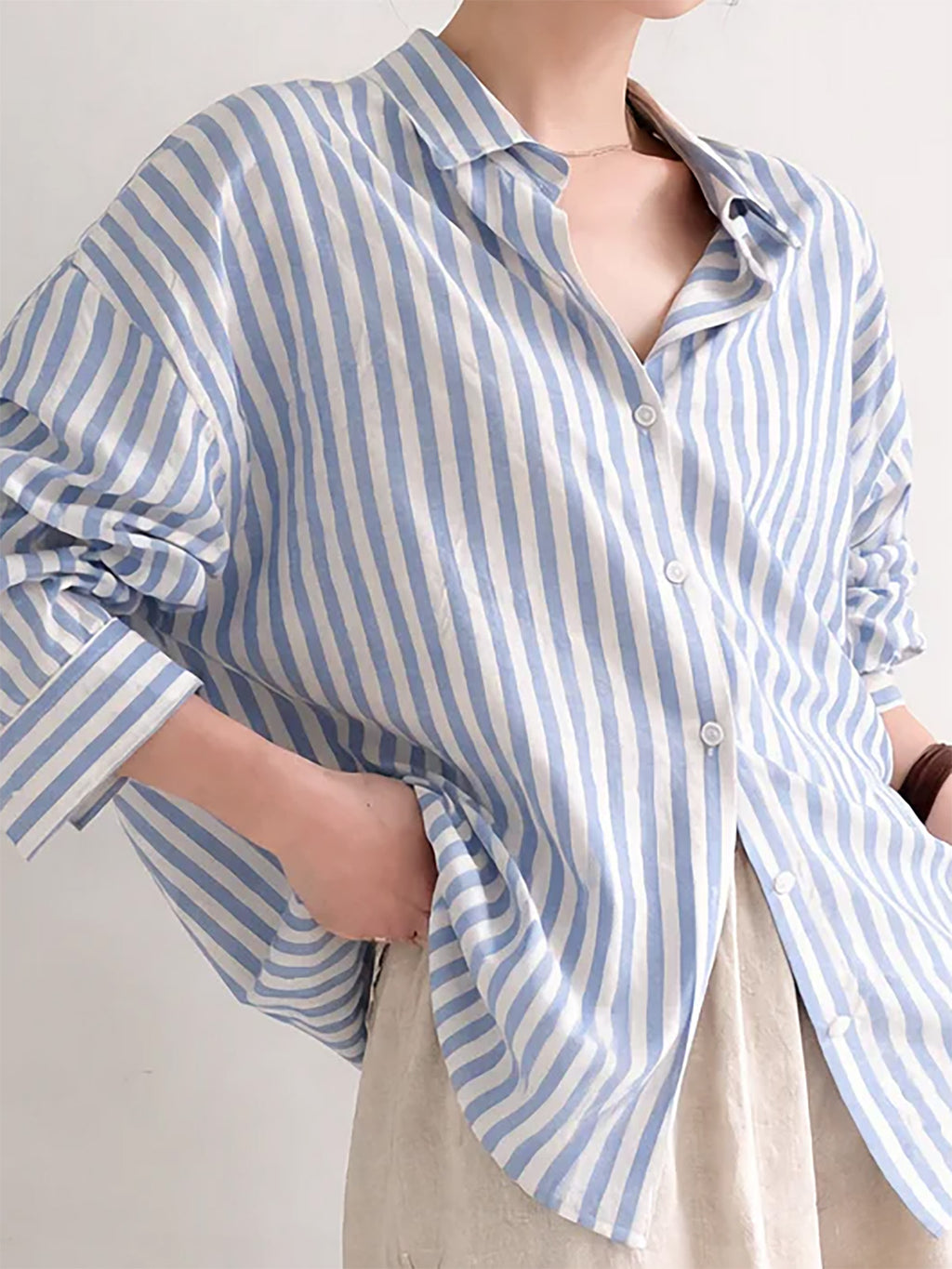 French Stripe Linen Shirt — BL1002