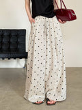 Dot Print Linen Wide Pants — BL1003