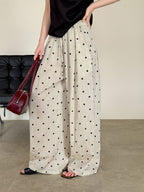 Dot Print Linen Wide Pants — BL1003