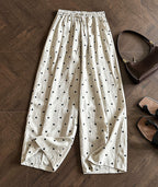 Dot Print Linen Wide Pants — BL1003