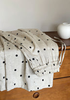 Dot Print Linen Wide Pants — BL1003