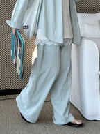 Cotton Linen Drawstring Wide Pants — BL1004