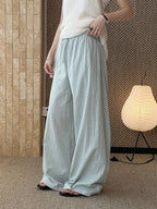 Cotton Linen Drawstring Wide Pants — BL1004