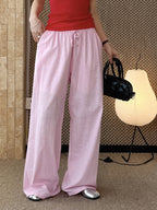 Cotton Linen Drawstring Wide Pants — BL1004