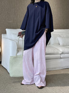 Cotton Linen Drawstring Wide Pants — BL1004