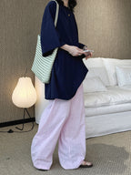 Cotton Linen Drawstring Wide Pants — BL1004
