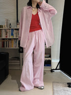 Cotton Linen Drawstring Wide Pants — BL1004