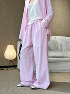 Cotton Linen Drawstring Wide Pants — BL1004