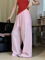 Cotton Linen Drawstring Wide Pants — BL1004