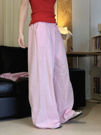 Cotton Linen Drawstring Wide Pants — BL1004