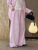 Cotton Linen Drawstring Wide Pants — BL1004