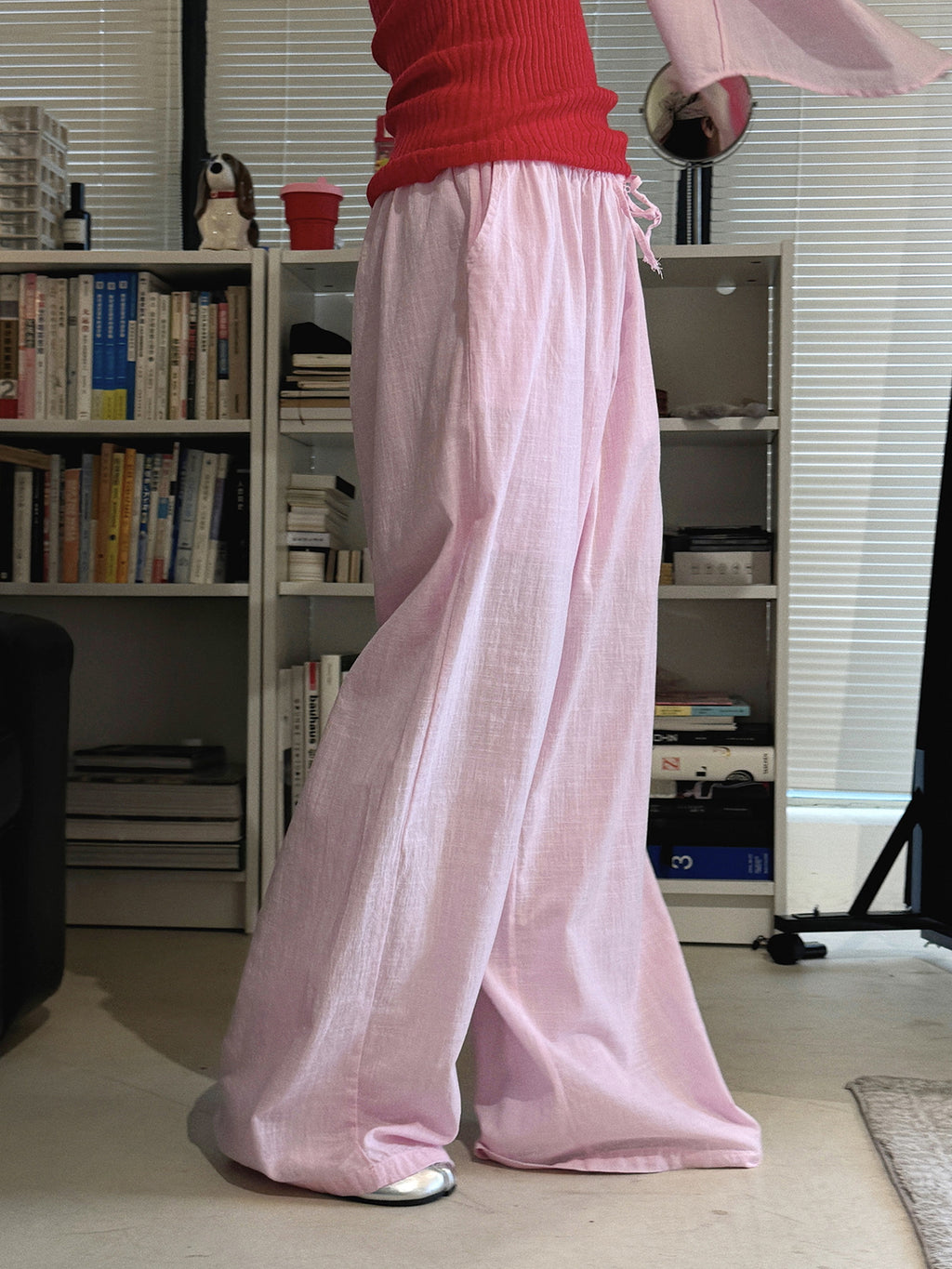 Cotton Linen Drawstring Wide Pants — BL1004