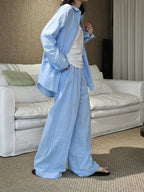 Cotton Linen Drawstring Wide Pants — BL1004