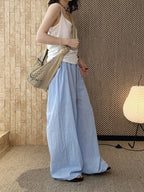 Cotton Linen Drawstring Wide Pants — BL1004