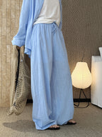 Cotton Linen Drawstring Wide Pants — BL1004