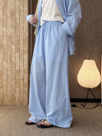 Cotton Linen Drawstring Wide Pants — BL1004
