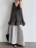 V-Neck Flare Tiered Vest — BL1006