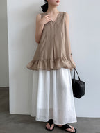 V-Neck Flare Tiered Vest — BL1006