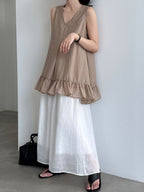 V-Neck Flare Tiered Vest — BL1006