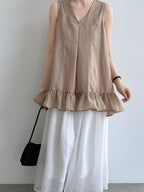 V-Neck Flare Tiered Vest — BL1006