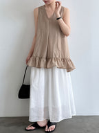 V-Neck Flare Tiered Vest — BL1006