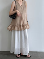 V-Neck Flare Tiered Vest — BL1006