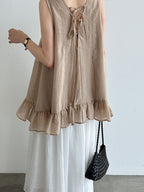 V-Neck Flare Tiered Vest — BL1006