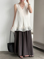 V-Neck Flare Tiered Vest — BL1006