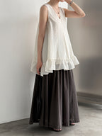 V-Neck Flare Tiered Vest — BL1006