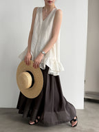 V-Neck Flare Tiered Vest — BL1006