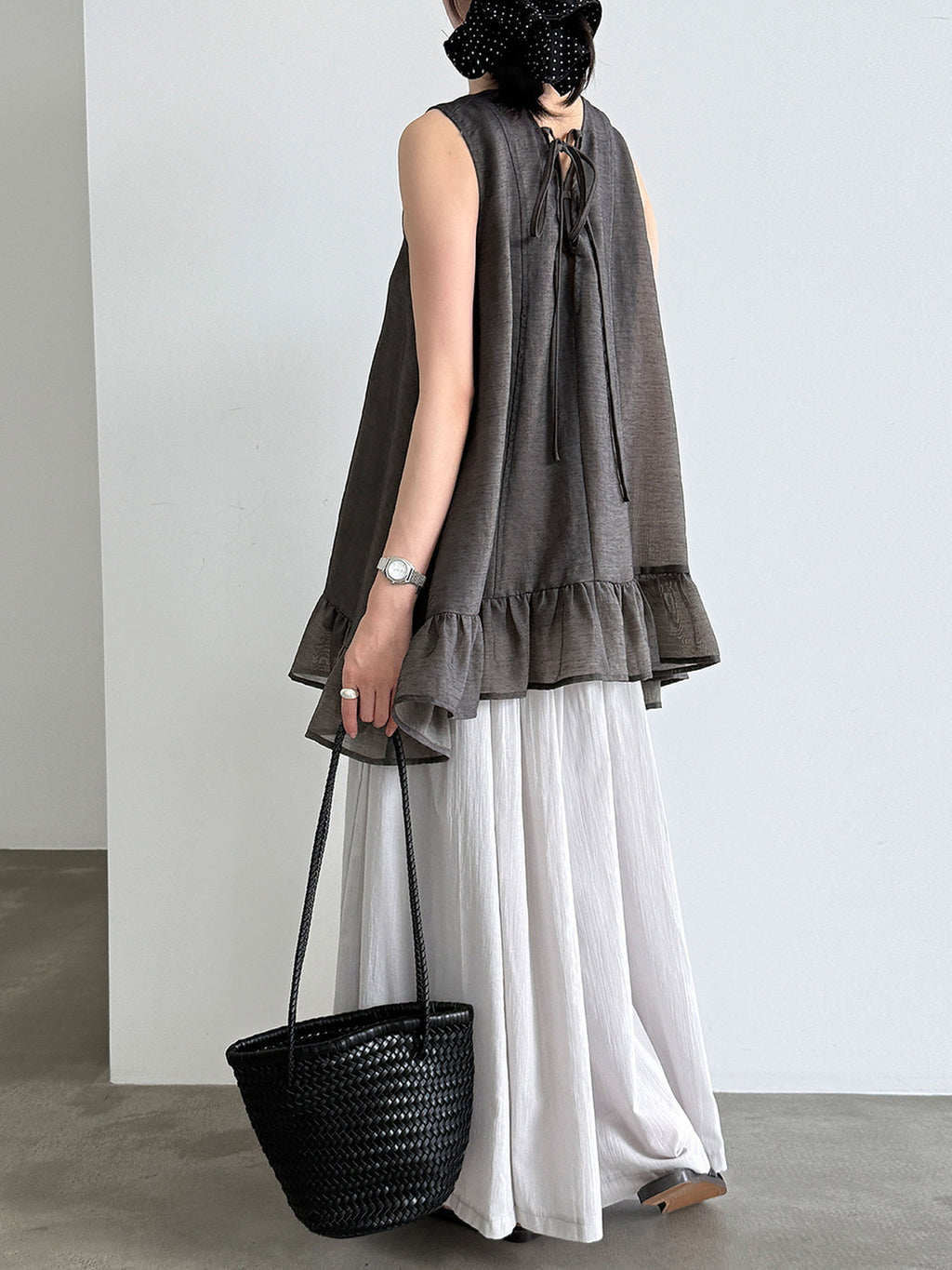V-Neck Flare Tiered Vest — BL1006