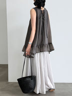 V-Neck Flare Tiered Vest — BL1006
