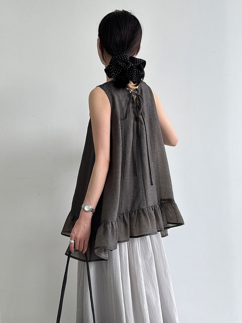 V-Neck Flare Tiered Vest — BL1006