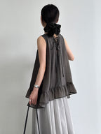 V-Neck Flare Tiered Vest — BL1006