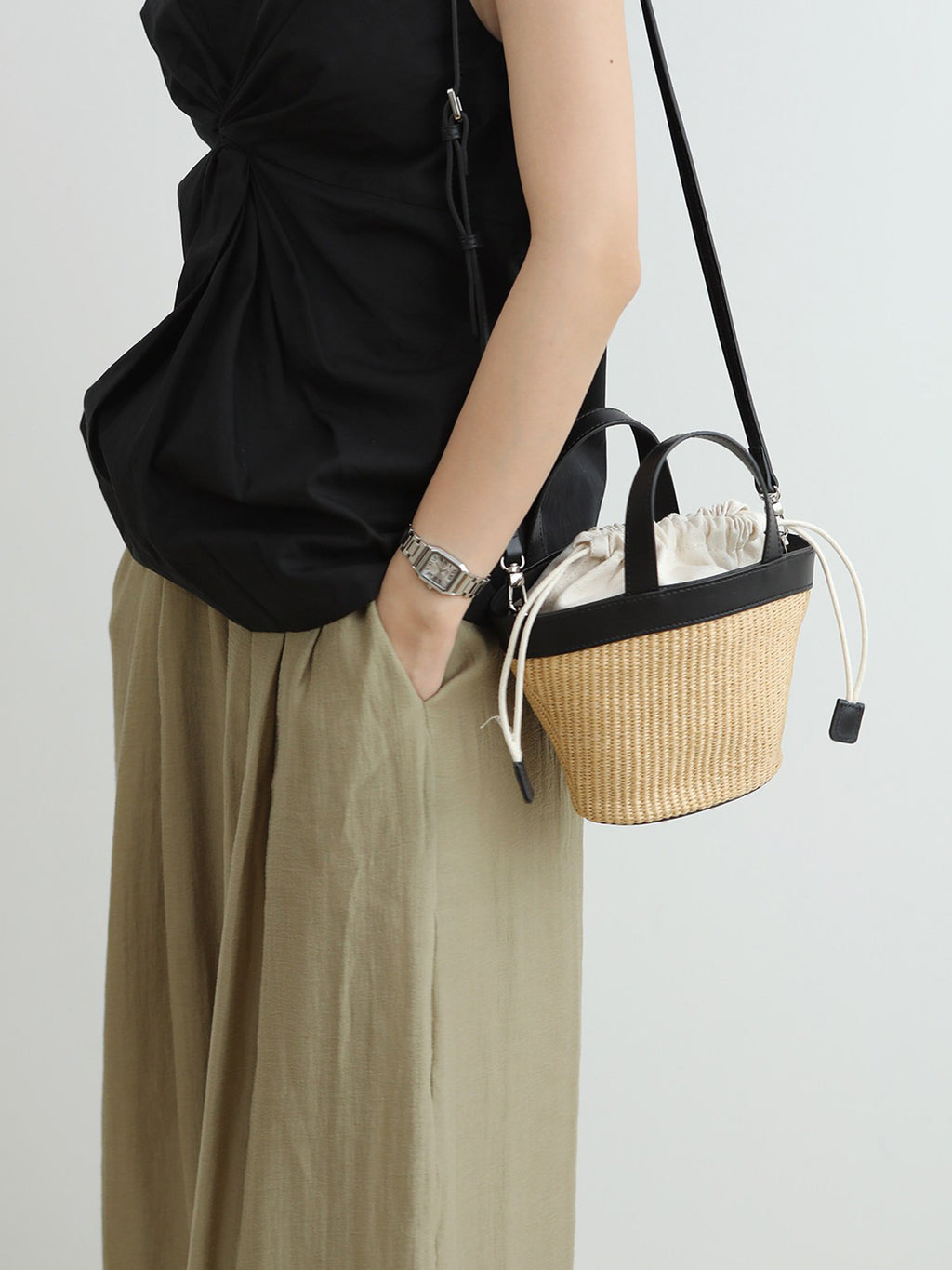 Bicolor Mini Basket Bag — BL1007