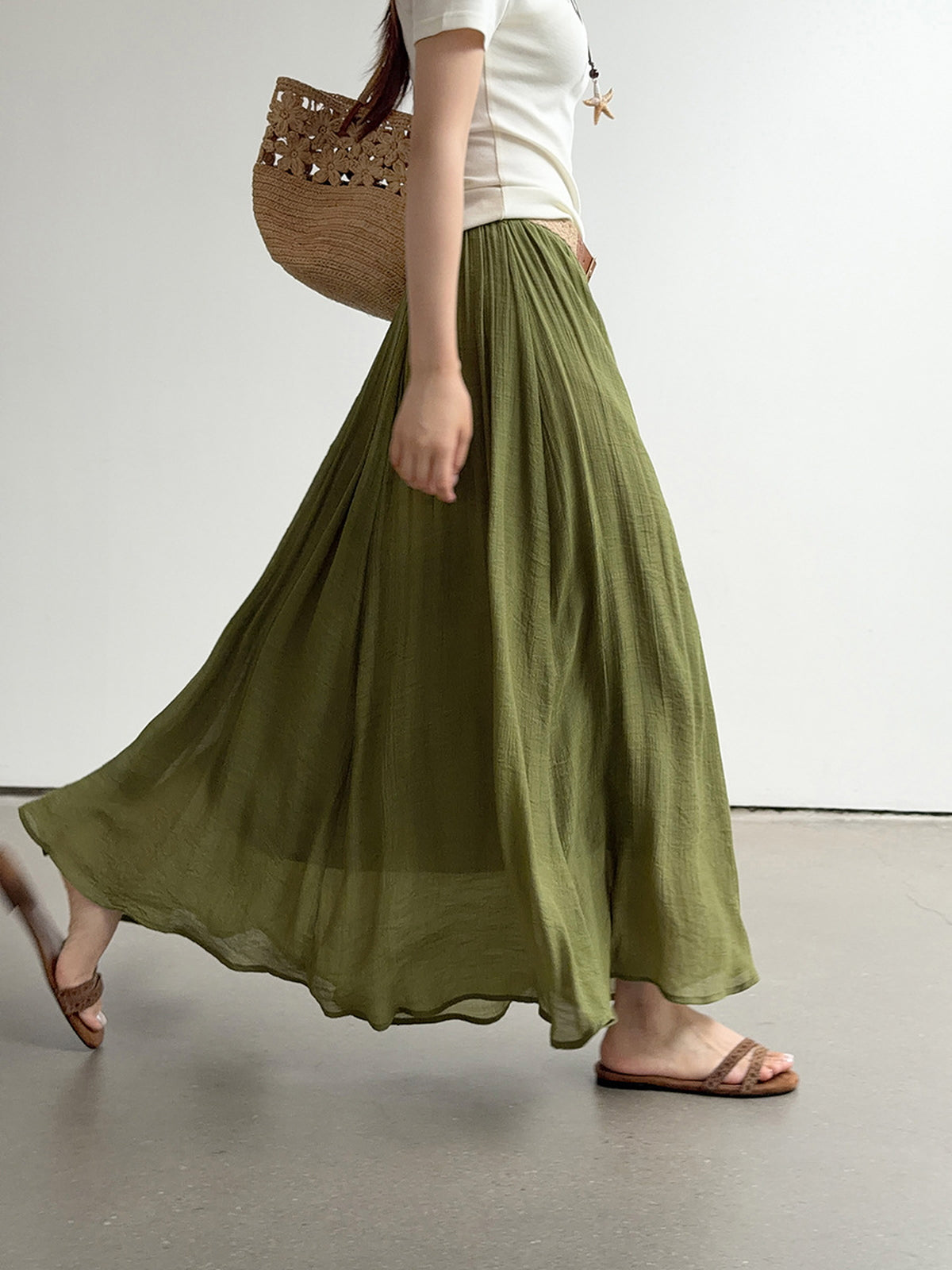 Relaxed Airy Long Skirt — BL1009