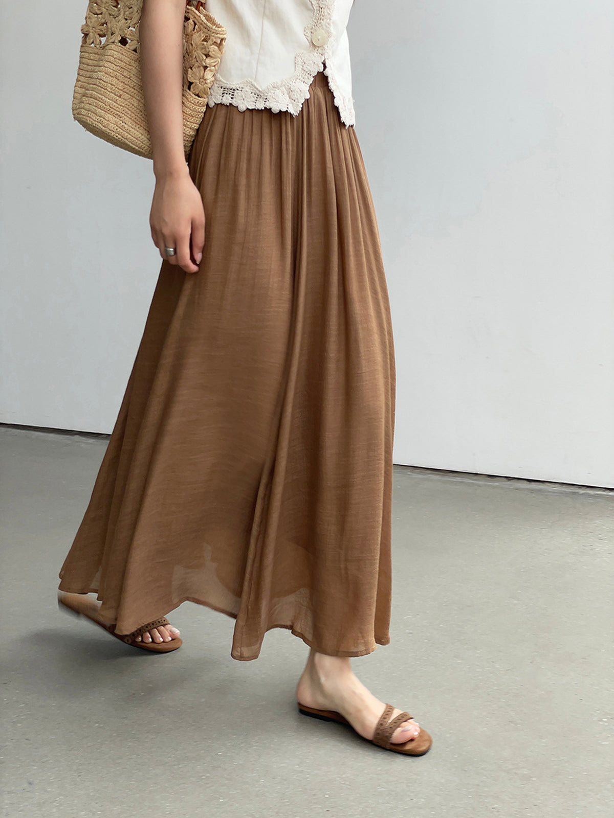 Relaxed Airy Long Skirt — BL1009