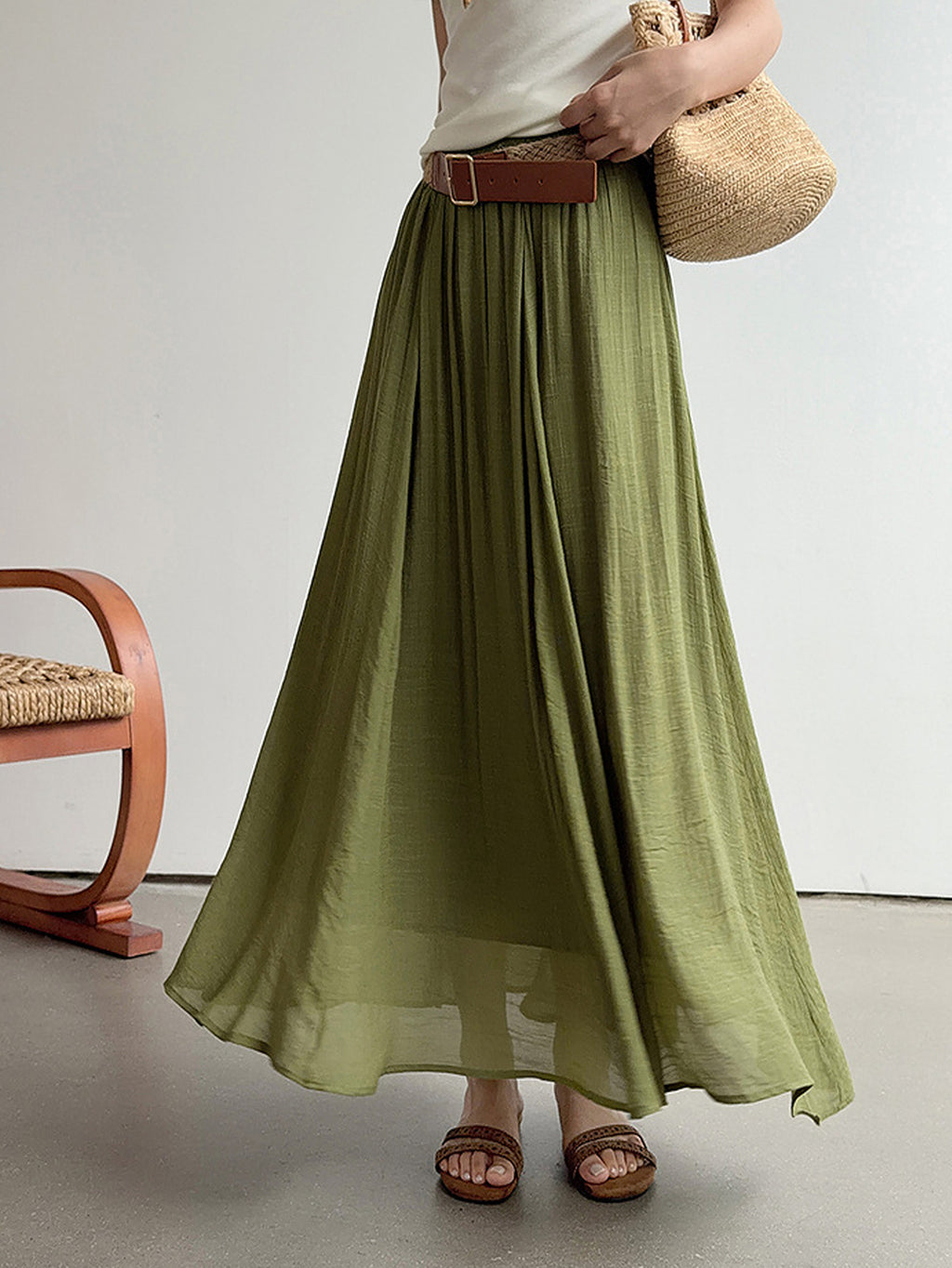 Relaxed Airy Long Skirt — BL1009